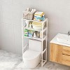Three-Tier Metal Toilet Shelf, Freestanding Space-Saving Toilet Storage Rack, Tall Bathroom Shelf, Suitable for Toilets Bathrooms, Laundry Rooms - 4 of 4