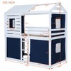 Bunk Bed with Under-Bed Storage, Wood Bunk House Bed with Tent and Windows - 2 of 4