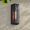 John Timberland Lydia 16" High Farmhouse Rustic Outdoor Wall Light Fixture Mount Porch House Exterior Weatherproof Matte Black Clear Glass Shade - 2 of 4