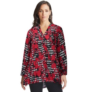 Jessica London Women's Plus Size Georgette High Low Tunic - 1 of 4