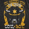 Mens You Messed With The Wrong Cow Boy T Shirt Funny Tough Bull Joke Tee For Guys - Crazy Dog Men's T Shirt - 2 of 4