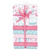 Hudson Baby Infant Girl Cotton Flannel Receiving Blankets Bundle, Mermaid, One Size - 2 of 4