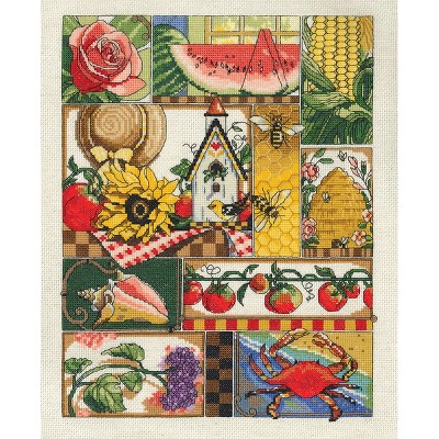 Janlynn Counted Cross Stitch Kit 11"X14"-Summer Montage (14 Count)