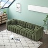 DOMETOUR 102 Inch Teddy Fleece Sofa for Living Room Bedroom, 4 Seat Modern Upholstered Sofa Futon Couch with 2 Pillows - 4 of 4