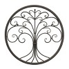 Wall Décor Iron Metal Tree of Life Modern Wall Sculpture Art Round for Living Room, Bedroom or Kitchen by Lavish Home (Brown) - 2 of 4