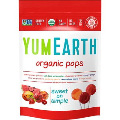 YumEarth Organic Pops - Assorted Flavors, 100% Vitamin C, Organic & Vegan, 14 pops, 3 oz.