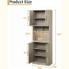 Kitchen Pantry Cabinet, Tall Kitchen Hutch Bar Cabinet with RGB Light, Farmhouse Large Wood Storage Cabinet with Barn Doors & 2 Open Shelves - 2 of 4