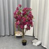 Bougainvillea Artificial Tree, 3.94FT Artificial Bougainvillea Tree with Flowers in Plastic Pot,Tree Artificial Plant w/Real Touch Leaves - 3 of 4