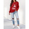 Womens Christmas Sweatshirt Merry Bright Christmas T-Shirt Long Sleeve Lightweight Holiday Pullover Tops - 3 of 3