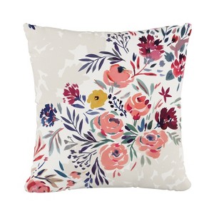 Saro Lifestyle Multi Floral Throw Pillow : 20x20 Inch Polyester, Machine Washable Cloth Napkins - 1 of 4