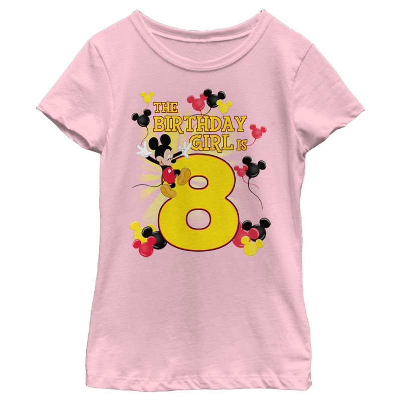 Girl's Disney Mickey Mouse The Birthday Girl is 8 T-Shirt, 1 of 5