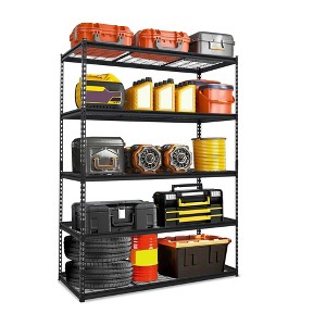 48x18 Inch Garage Shelving, Heavy Duty Wire Shelf 2500 Lbs Capacity, 5 Tier Adjustable Metal Shelves, Industrial Utility Shelf Rack for Garagese - 1 of 4