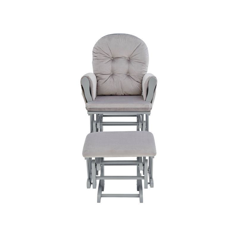 Suite Bebe Mason Glider and Ottoman - Gray Wood and Light Gray Fabric, 4 of 6