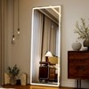 BEAUTYPEAK 60"x16" LED Full Length Mirror, Dimmable 3-Color, Floor/Wall Mounted Full Body Dressing Mirror for Bedroom, Living Room, Closet, White - 2 of 4