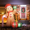 ChicFurnit Inflatable Holiday Decorations 8FT Christmas Gingerbread Man Inflatable Decoration for Holiday Yard Display, Brown, 74.8"*37.8"*94.5" - 3 of 4