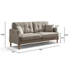 GDFStudio Camain 70.1" Waterproof Fabric Button Tufted Wood Base Sofa with USB Charge Port - 3 of 4