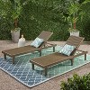 GDFStudio Teresa Outdoor Acacia Wood Armless Adjustable Chaise Lounges (Set of 2) - 2 of 4
