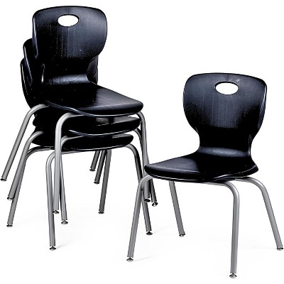 School Student Stack Chair - Luxurious and Comfortable Seat with Robust Riveted Frame - for Classrooms in Home Learning or Office - Packk of 4 Chairs