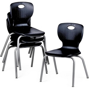 School Student Stack Chair - Luxurious and Comfortable Seat with Robust Riveted Frame - for Classrooms in Home Learning or Office - Packk of 4 Chairs - 1 of 4