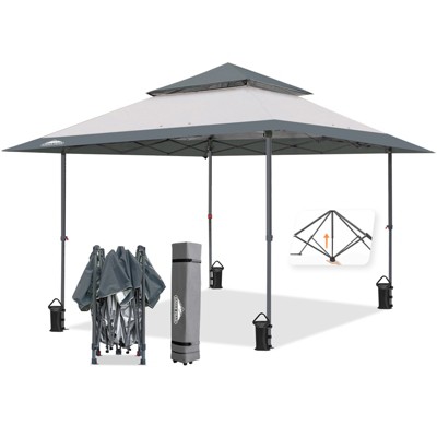 EAGLE PEAK 13x13ft Pop Up Canopy Tent Instant Outdoor Canopy Easy Setup w/Auto Extending Eaves