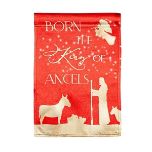 Red and Gold Christmas Night Garden Lustre Front & Back Flag - 1 of 3