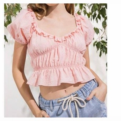 Women's Gingham Babydoll Top - Aaron & Amber