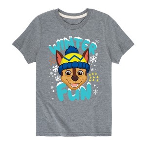 Boys' - Paw Patrol - Chase Winter Fun Short Sleeve Graphic T-Shirt - 1 of 4