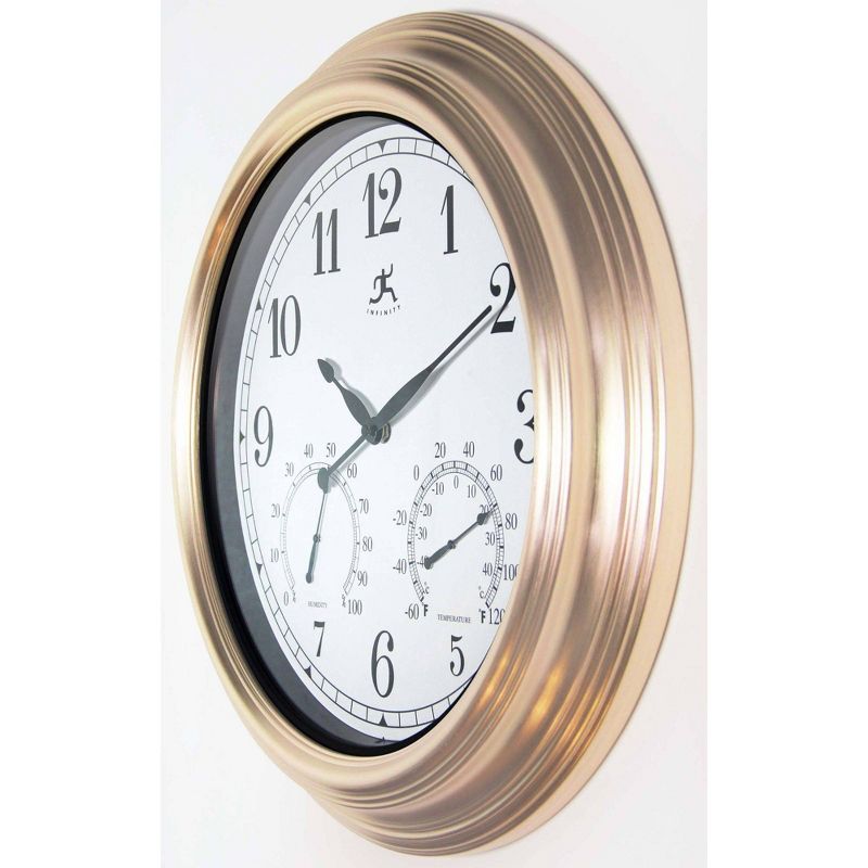 18.5&#34; Outdoor Wall Clock Copper Metal - Infinity Instruments, 4 of 9