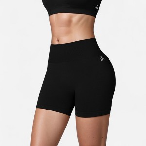 Anna-Kaci Active Women's High Waist Seamless Biker Shorts with Ribbed Waistband and Body-Hugging Fit - 1 of 4