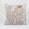 TopComfy Support Pillow LOVE Pumpkin Embroidered Throw Pillow for Rustic Fall Decor, White, 17"*17"*10" - 4 of 4