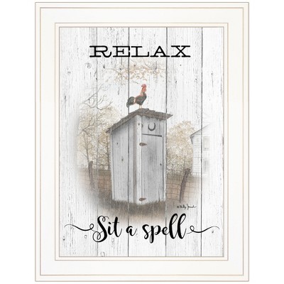 Relax-Sit a Spell By Billy Jacobs, Ready to Hang Framed Print, White Frame