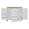 NicBex Mobile Kitchen Island Cart Morden Kitchen Storage Cabinets on Wheels with 2 Spacious Cabinet Doors and 3 Large Drawers for Kitchen - 4 of 4