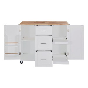 NicBex 50Inch Rolling Kitchen Island with 3 Drawer,2 Slide-Out Shelf and Internal Storage Rack - 1 of 4
