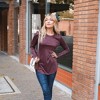 Amaryllis Women's Long-Sleeve Button-Back Top Elegant Lace Detail Comfortable Stylish - 3 of 4