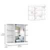 SEVOBAL Bathroom Storage Cabinets Wall Mounted Mirror Medicine Cabinet with Open Shelves for Bathroom, White, 7.48"*23.62"*19.68" - 2 of 4