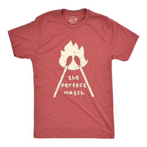 Мужские футболки Crazy Dog T-Shirts, Inc. Mens The Perfect Match T Shirt Funny Valentines Day T Shirts for Men - Crazy Dog Men's T Shirt for Valentines Gift Red XL
