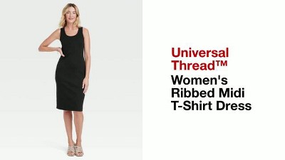 Women's Ribbed Midi T-shirt Dress - Universal Thread™ : Target