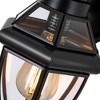 C Cattleya 1-Light Black Finish Metal and Brass Dusk to Dawn Outdoor Wall Light with Tempered Clear Glass - 4 of 4