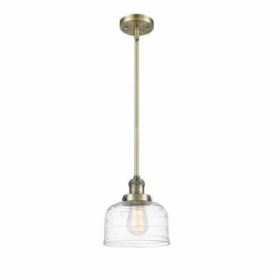 Bell - 1 Light Stem Hung Mini Pendant In Industrial Style-10 Inches Tall and 8 Inches Wide
