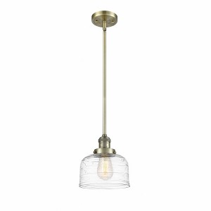 Bell - 1 Light Stem Hung Mini Pendant In Industrial Style-10 Inches Tall and 8 Inches Wide - 1 of 1
