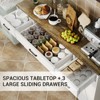 YESFASHION Buffet Cabinet with Drawers, 55in Wood Coffee Bar Large Sideboard Buffet Storage Cabinet with Shelves Doors for Kitchen Dining Living Room - 4 of 4