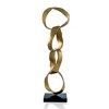 HomeRoots 25" Gold and Black Marble and Aluminum Modern Abstract Tabletop Sculpture - 4 of 4