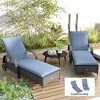 Outsunny Outdoor Lounge Chair Cushion Set of 2, Foldable Patio Chaise Lounge Cushion Set, 76" x 23" - 3 of 4
