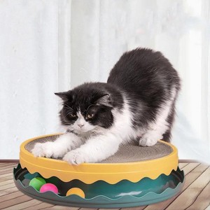 Compass Cat scratching Tray Cat scratching board, Cat scratching board with Ball, Interactive training Exercise Mouse Toys with Ball - 1 of 4