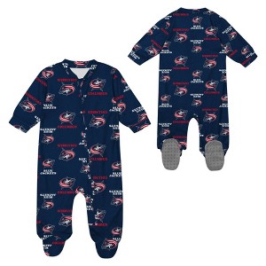 NHL Columbus Blue Jackets Infant Boys' Sleeper Bodysuit - 1 of 3