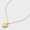 14K Gold Dipped Heart Charm Initial Necklace - A New Day™ Gold - 4 of 4