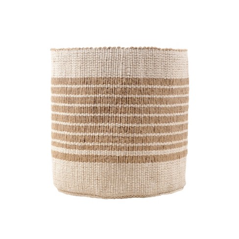 VIP Cotton 10 in. Brown Striped Basket - image 1 of 2