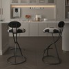 KTMBDW Counter Height Bar Stools Set of 2, 28 inch Velvet Upholstered Barstools with Backs, Kitchen Stools with Metal Legs, Bar Chairs - 3 of 4
