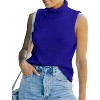 Women's Mock Turtle Neck Sweater Vest Sleeveless Knit Pullover Tank Tops Casual Trendy Slim Fitted Tops - 4 of 4