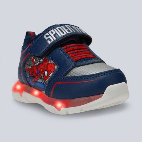 Toddler Boys Marvel Spider man Athletic Sneakers Navy Blue red Target